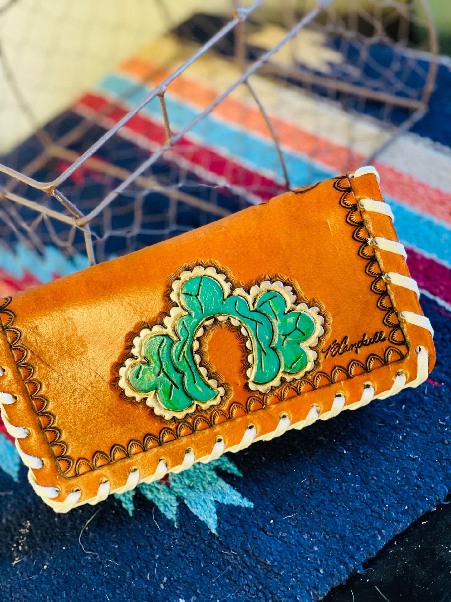 Turquoise Stone Zipper Wallet