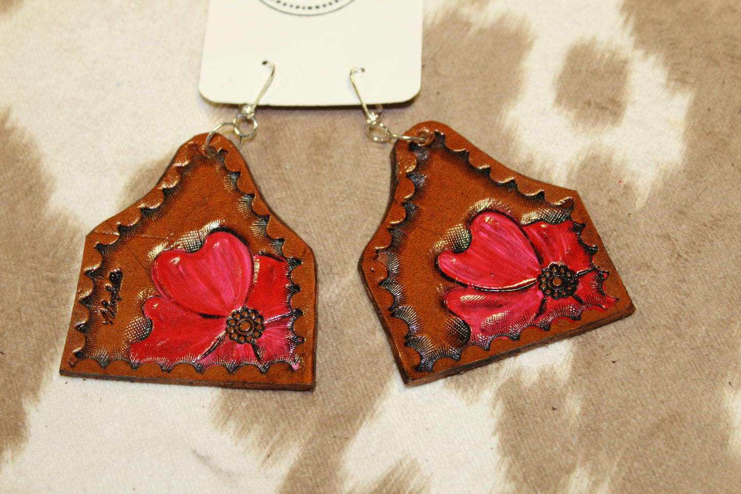 Leather Tooled Earrings LOTS OF CHOICES!