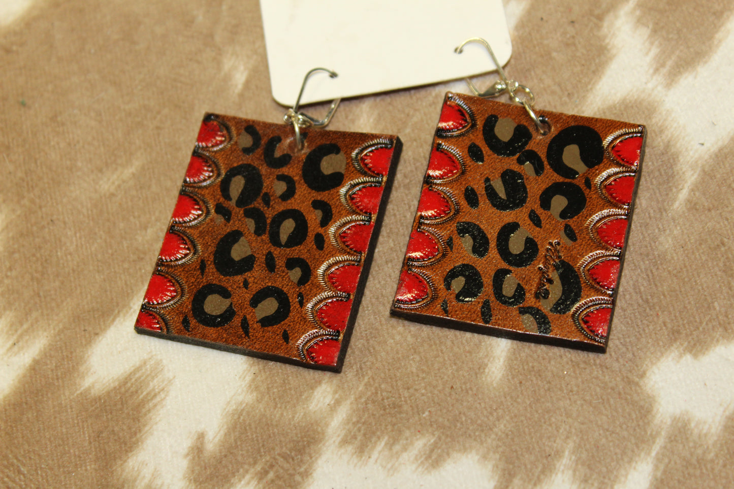 Leather Tooled Earrings LOTS OF CHOICES!