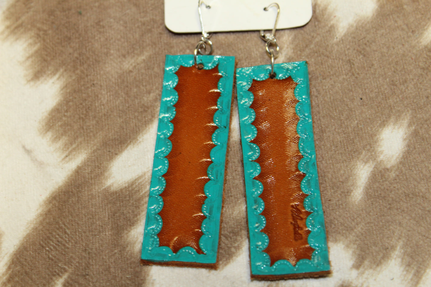 Leather Tooled Earrings LOTS OF CHOICES!