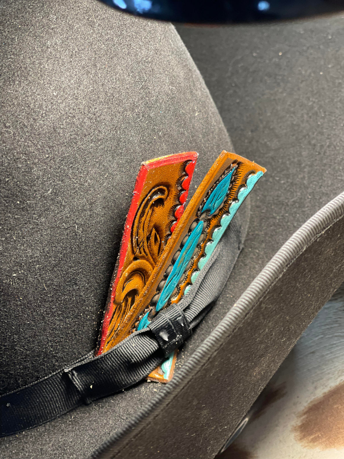 The Ka Boy Hat Leather Piece - Coral Swirls