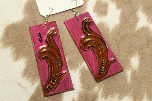 Leather Tooled Earrings LOTS OF CHOICES!