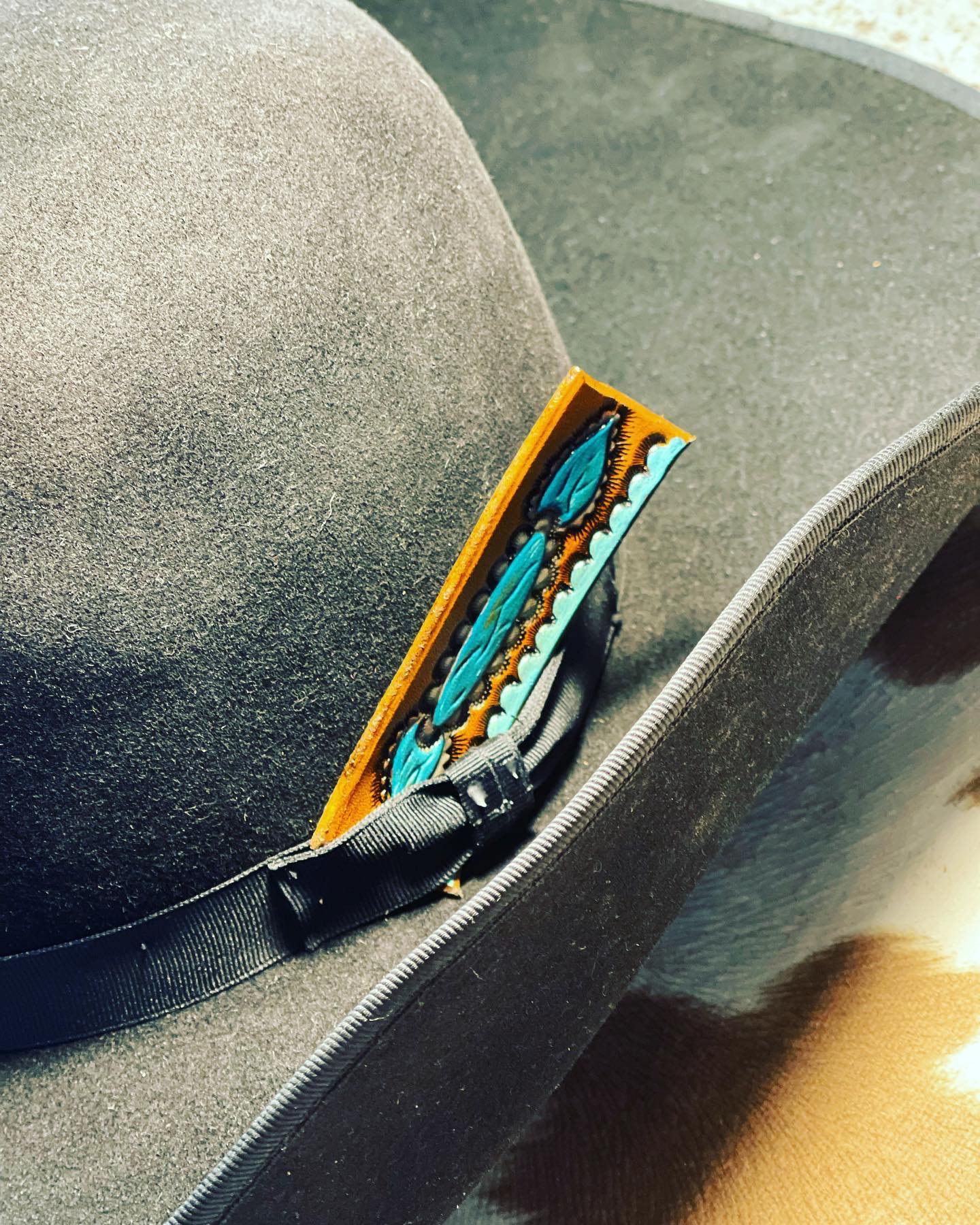 The Ka Boy Hat Leather Piece - Turquoise Style