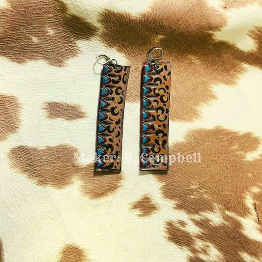 Earrings - Long Leopard